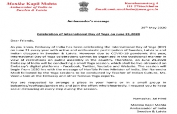 Ambassador's message on International Day of Yoga 2020