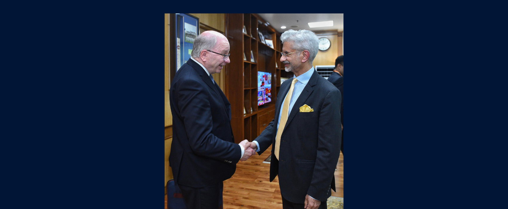 External Affairs Minister Dr. S. Jaishankar met with Swedish State Secretary for Foreign Affairs Mr. Dag Hartelius on the sidelines of the 8th India-Sweden Foreign Office Consultations held in New Delhi