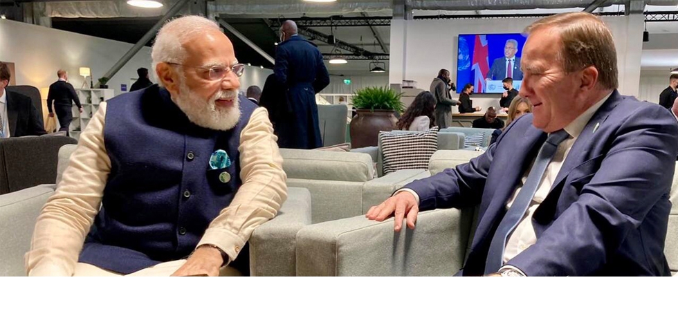 PM Modi with PM Löfven - COP26 Summit Glasgow
