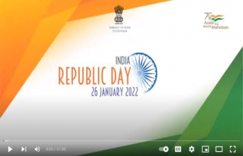 Virtual Reception Republic Day 2022 Embassy of India, Stockholm