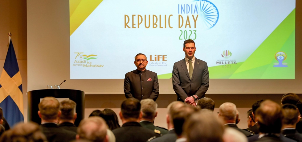 H.E. Johan Forssell at Republic Day Reception of India Stockholm 2023